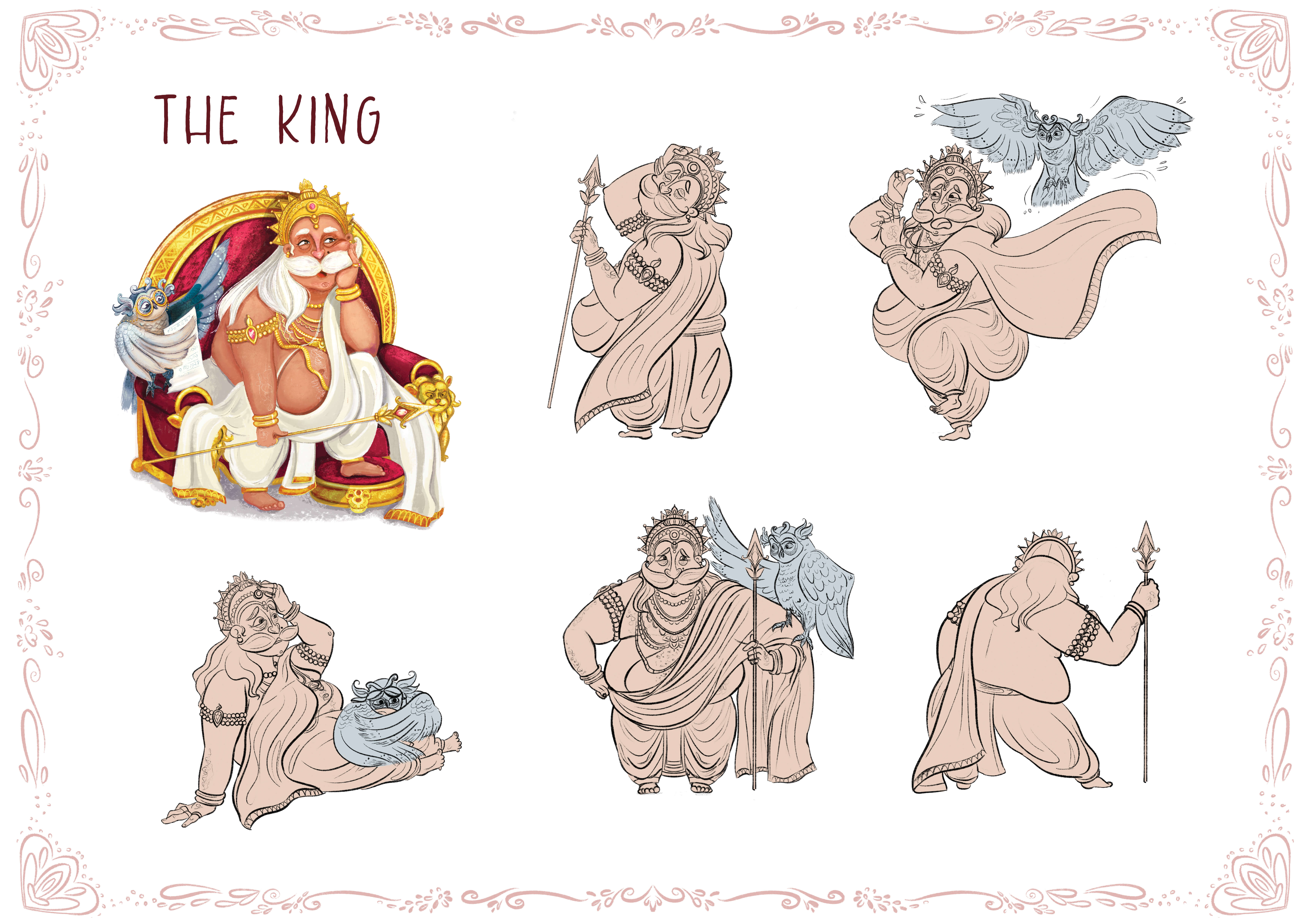 King of the Suvarna Kingdom – Character Development Sheet for the Pop-Up Book Project